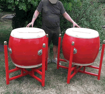 Chinese Event Decoration Drums on Stands