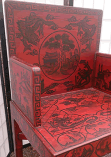 Chinese Painted Chair for event decoration prop Hire
